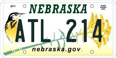 NE license plate ATL214