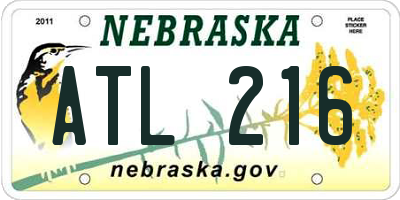 NE license plate ATL216