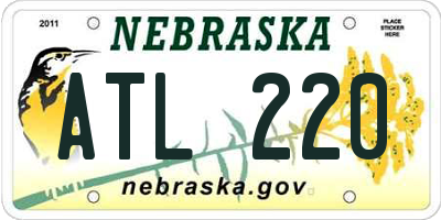 NE license plate ATL220