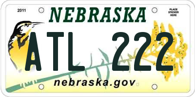 NE license plate ATL222