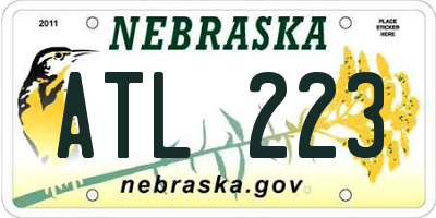 NE license plate ATL223