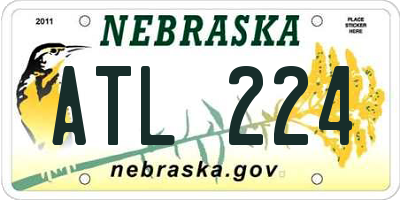 NE license plate ATL224