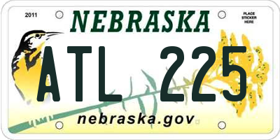 NE license plate ATL225