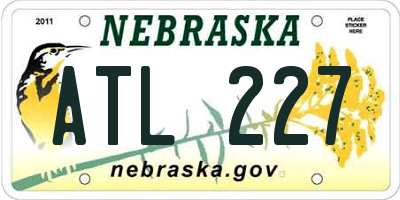 NE license plate ATL227