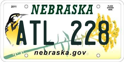 NE license plate ATL228