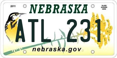 NE license plate ATL231