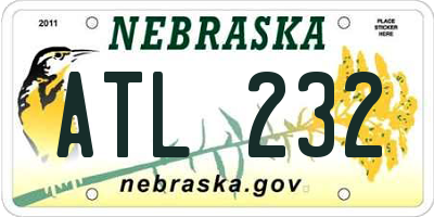 NE license plate ATL232