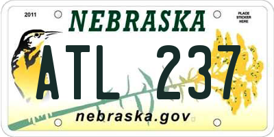 NE license plate ATL237