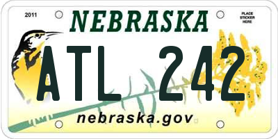 NE license plate ATL242