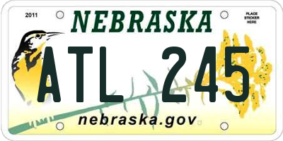 NE license plate ATL245