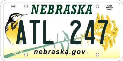 NE license plate ATL247
