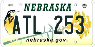 NE license plate ATL253