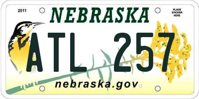 NE license plate ATL257