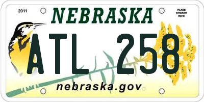 NE license plate ATL258
