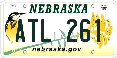 NE license plate ATL261