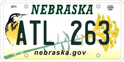 NE license plate ATL263