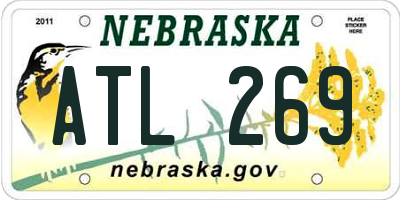 NE license plate ATL269