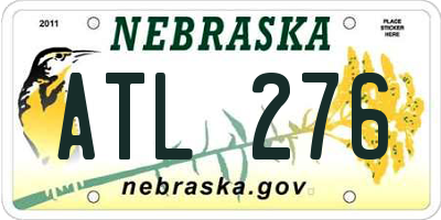 NE license plate ATL276