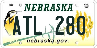 NE license plate ATL280