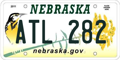 NE license plate ATL282