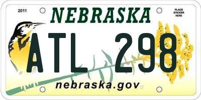 NE license plate ATL298