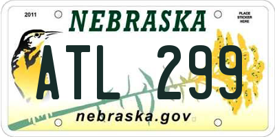 NE license plate ATL299