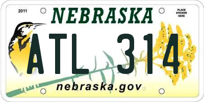 NE license plate ATL314