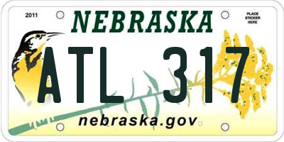 NE license plate ATL317