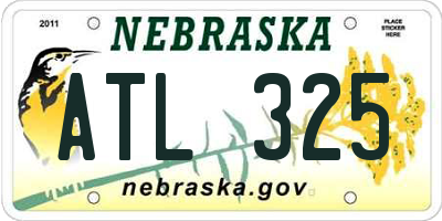 NE license plate ATL325