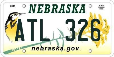 NE license plate ATL326