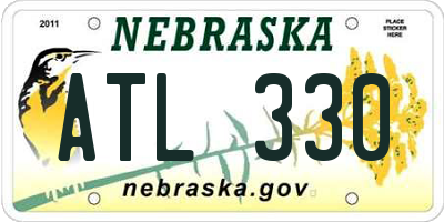 NE license plate ATL330