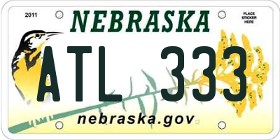 NE license plate ATL333