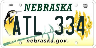 NE license plate ATL334