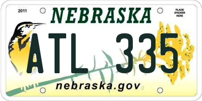 NE license plate ATL335