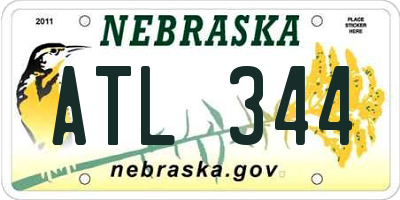 NE license plate ATL344