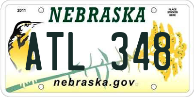 NE license plate ATL348
