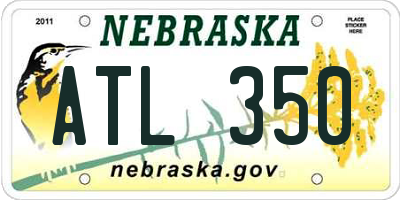 NE license plate ATL350
