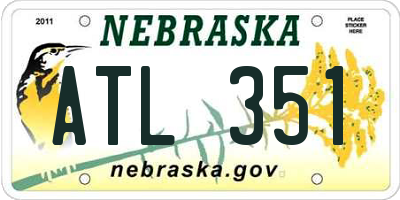 NE license plate ATL351