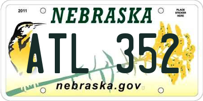 NE license plate ATL352