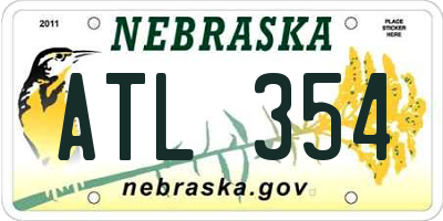 NE license plate ATL354