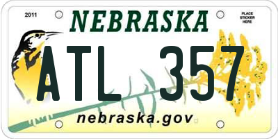 NE license plate ATL357