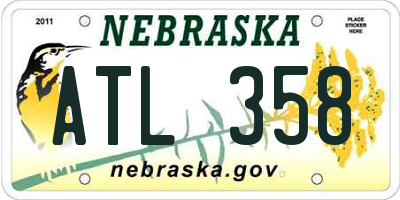 NE license plate ATL358
