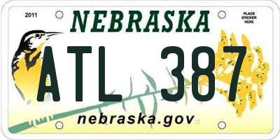 NE license plate ATL387