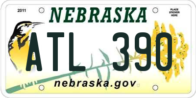 NE license plate ATL390