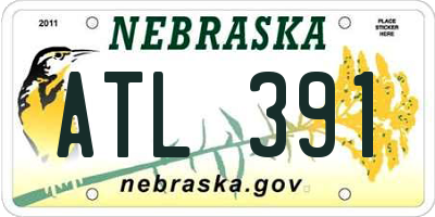 NE license plate ATL391
