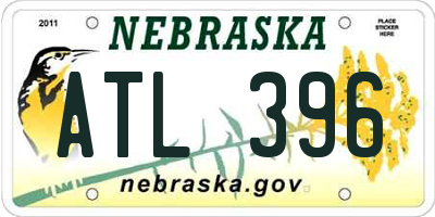 NE license plate ATL396