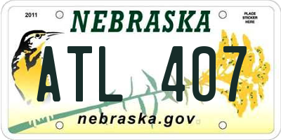 NE license plate ATL407