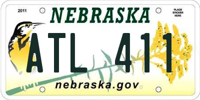 NE license plate ATL411
