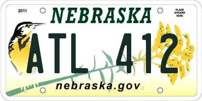 NE license plate ATL412