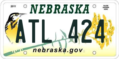 NE license plate ATL424